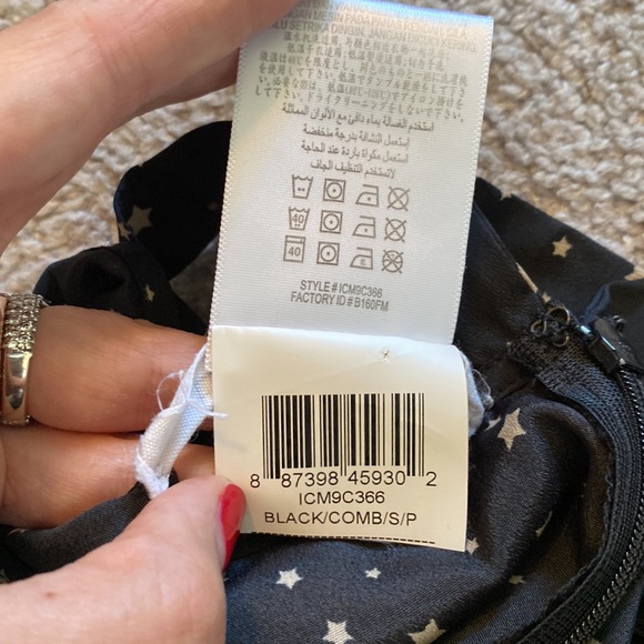 BCBGeneration black jumpsuit with grey stars size S - Picture 10 of 10